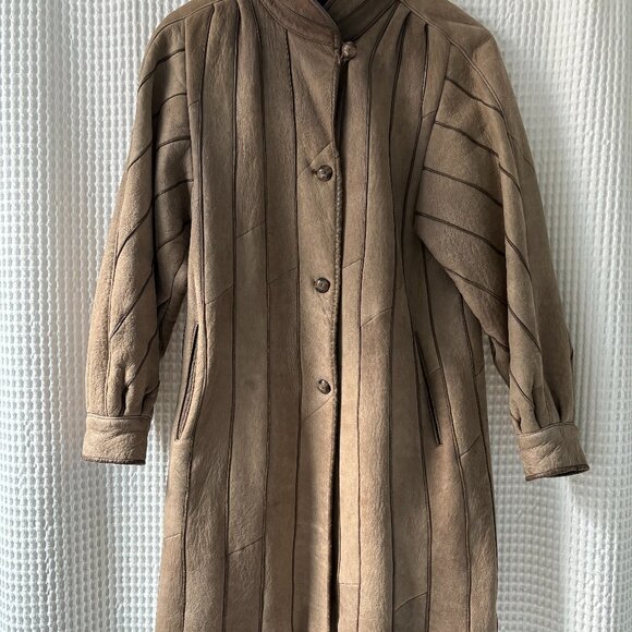 Vintage Max Harder made in West Germany brown lambskin coat women's 38 / 8 - Picture 1 of 6